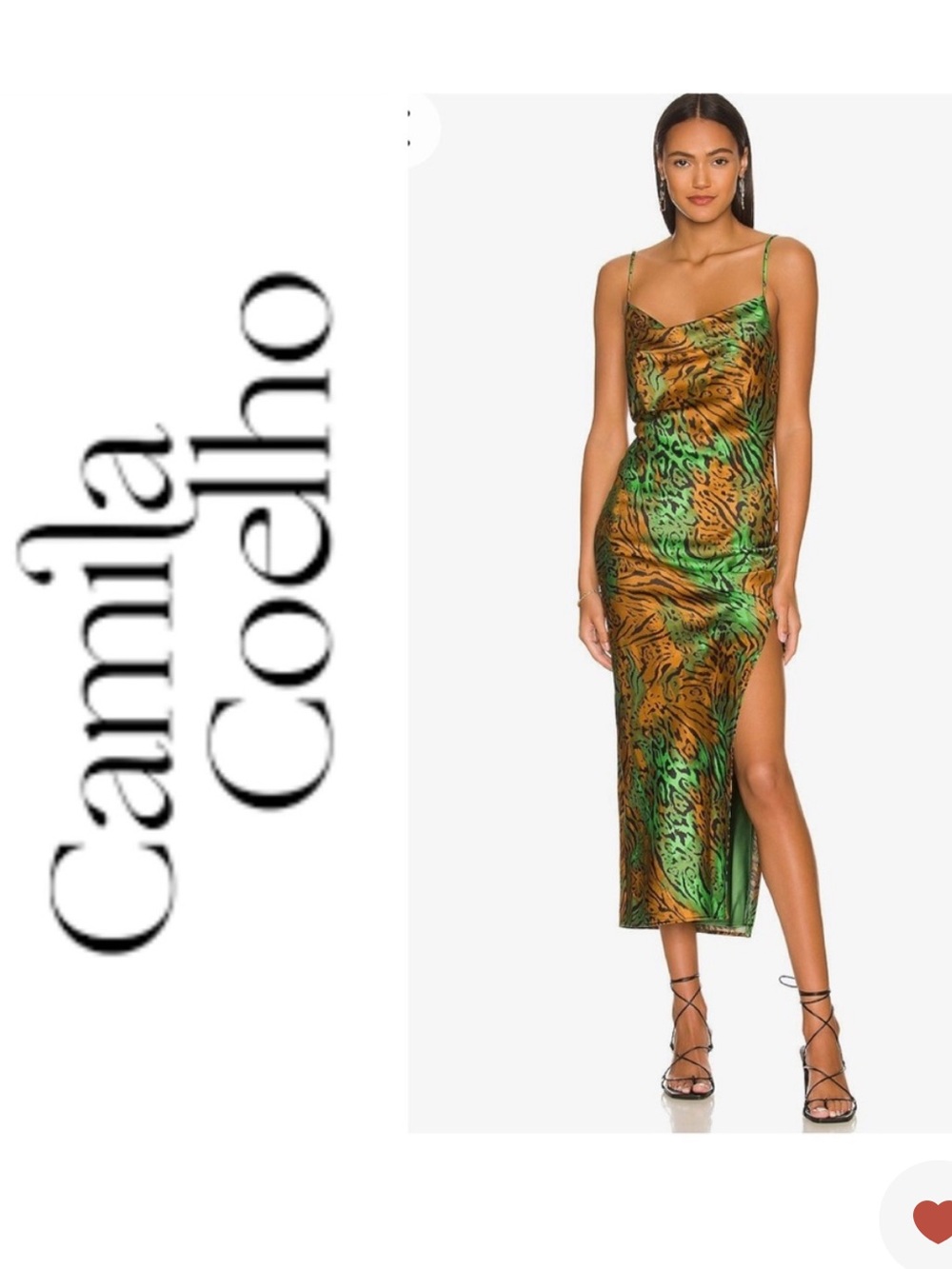 Camila Coelho Dezeray Skip Maxi Dress In Jungle Green Leopard